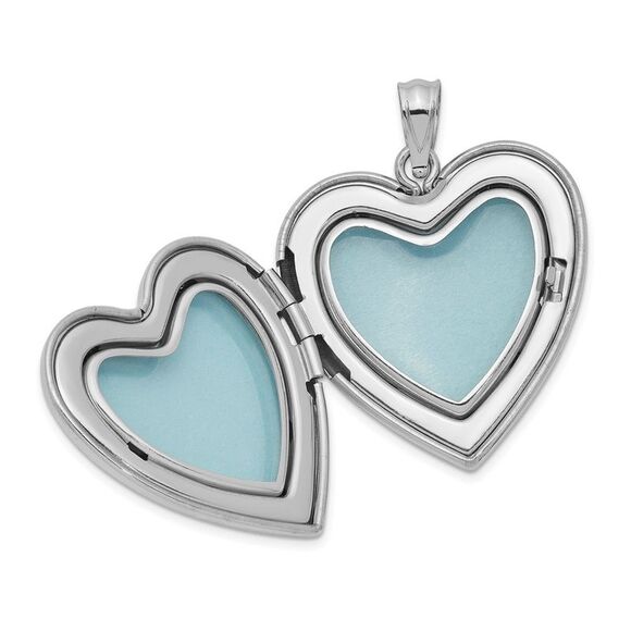 Sterling Silver 24mm Polished Heart Locket - Picture 4 of 6